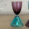 Vintage Teal & Purple Art Glass Martini Glass Set