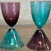 Vintage Teal & Purple Art Glass Martini Glass Set