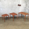 Set of Three Mid Century Modern Teak Stacking Swedish End Tables