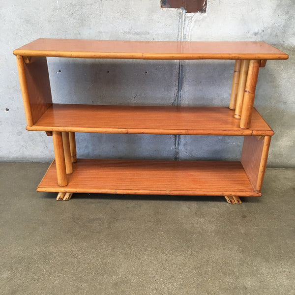 Vintage Bamboo Rattan Shelving Unit In The Style Of Paul Frankel