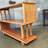 Vintage Bamboo Rattan Shelving Unit In The Style Of Paul Frankel