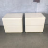 Pair Vintage Post Modern Cream Lacquer Nightstands