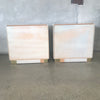 Pair Vintage Post Modern Cream Lacquer Nightstands