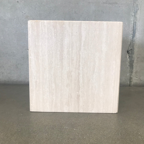 Vintage Travertine Cube Side Table