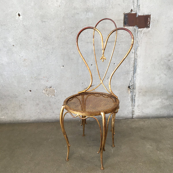 Vintage Italian Gilded Iron Decorative Chair