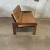 Brazilian Rosewood & Leather Loveseat by OCA