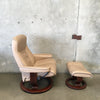 Ekornes Stressless Sand Leather Recliner & Ottoman