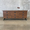 Mid Century Metal and Laminate Nine Drawer Dresser