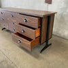 Mid Century Metal and Laminate Nine Drawer Dresser