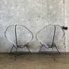 Pair of Previously Used and Patinated Corded Patio Chairs