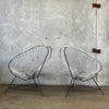 Pair of Previously Used and Patinated Corded Patio Chairs