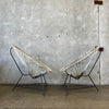 Pair of Previously Used and Patinated Corded Patio Chairs