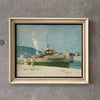 Vintage Oil On Board U.S. Navy In Panama Painting