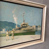 Vintage Oil On Board U.S. Navy In Panama Painting