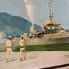 Vintage Oil On Board U.S. Navy In Panama Painting