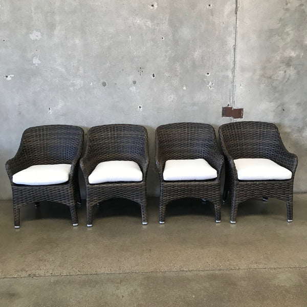 Four Williams Sonoma Woven Outdoor Chairs