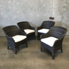 Four Williams Sonoma Woven Outdoor Chairs