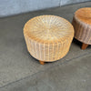 Pair of Vintage Wicker Rattan Stools