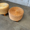 Pair of Vintage Wicker Rattan Stools