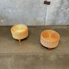 Pair of Vintage Wicker Rattan Stools