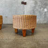 Pair of Vintage Wicker Rattan Stools