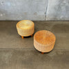 Pair of Vintage Wicker Rattan Stools