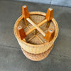 Pair of Vintage Wicker Rattan Stools