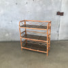 Vintage Bamboo 3 Tier Shelf with Removable Smoky Glass Shelves