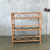 Vintage Bamboo 3 Tier Shelf with Removable Smoky Glass Shelves