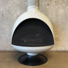 Vintage Mid Century Modern Grey Malm "Fire Drum 3" Gas Fireplace