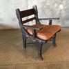 Early Monterrey 1930s Rope Seat Chair & Leather Cushion - Old Wood Finish