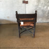 Early Monterrey 1930s Rope Seat Chair & Leather Cushion - Old Wood Finish