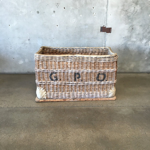 Antique Turn Of The Century English G.P.O Mail Basket