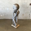 Vintage Island Tribal Wood Carved Sculpture Man