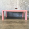 Post Modern Salmon Matte Laminate Parsons Dining Table / Desk