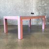 Post Modern Salmon Matte Laminate Parsons Dining Table / Desk