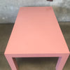 Post Modern Salmon Matte Laminate Parsons Dining Table / Desk