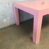 Post Modern Salmon Matte Laminate Parsons Dining Table / Desk