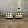 Jonathan Adler Pair Of Diamond Front Nightstands / End Tables