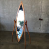 Handcrafted Sculptural Floor Standing White Oak Full Length Mirror