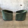 Pair of Vintage Emerald Green "Velvet" Club Swivel Chairs