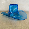 Blenko Signed Blue Glass Cowboy Hat Sculpture Bowl