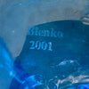 Blenko Signed Blue Glass Cowboy Hat Sculpture Bowl