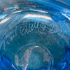 Blenko Signed Blue Glass Cowboy Hat Sculpture Bowl