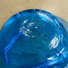 Blenko Signed Blue Glass Cowboy Hat Sculpture Bowl