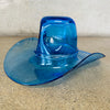 Blenko Signed Blue Glass Cowboy Hat Sculpture Bowl