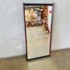 Mid Century Modern Rosewood & Black Metal Wall Hanging Mirror