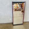 Mid Century Modern Rosewood & Black Metal Wall Hanging Mirror