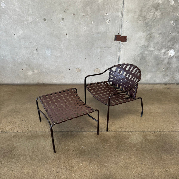 Mid Century Modern Outdoor Chair and Ottoman