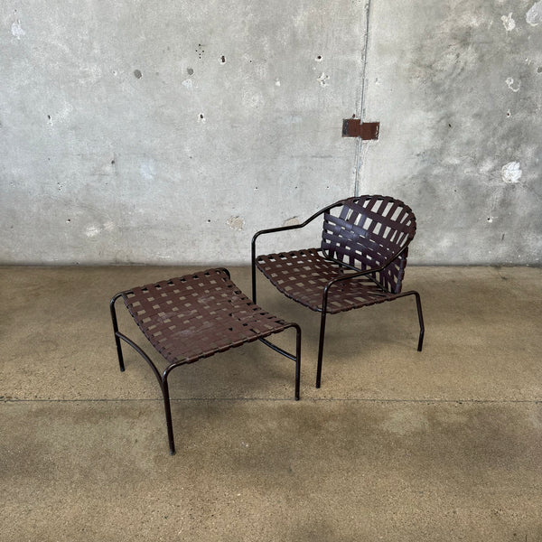 Mid Century Modern Outdoor Chair and Ottoman